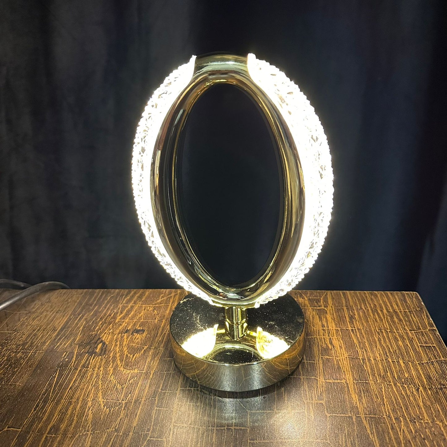 Luxury Gold-Plated Side Table Lamp with Multicolor Lighting – Rechargeable & Modern Design