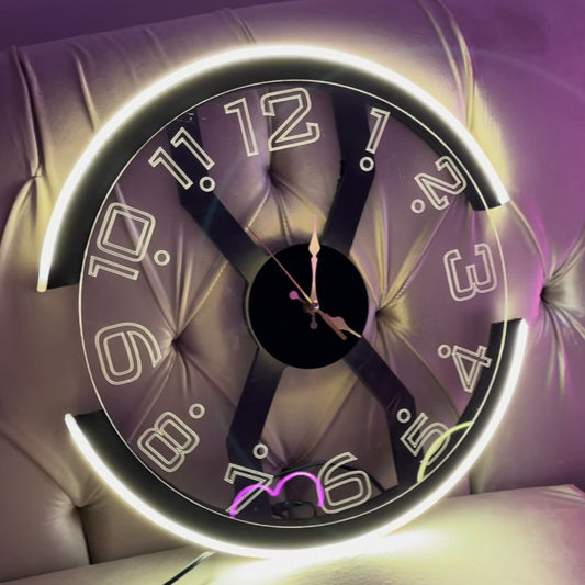 Modern Style Neon X Clock Ambient Light- Azadi sale offer