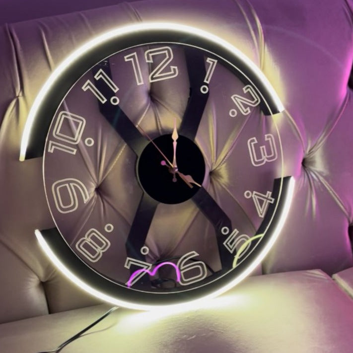 Modern Style Neon X Clock Ambient Light- Azadi sale offer