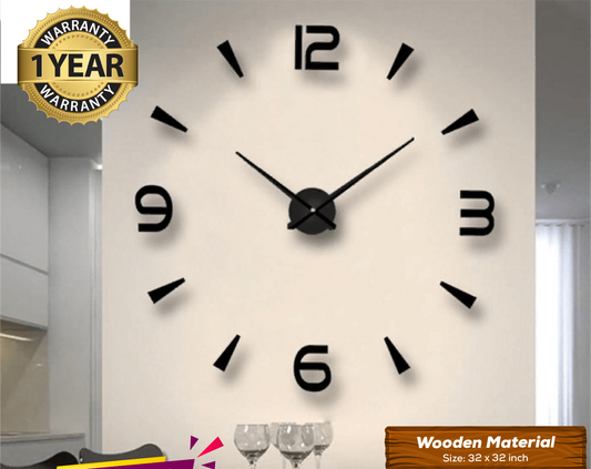 LARGE SIZE WOODEN DIY CLOCK WITH 12 INCHES NEEDLES